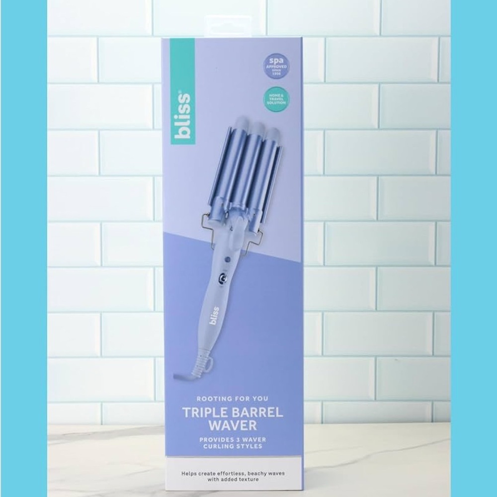 Bliss Triple Barrel Waver Beach Hair Styler NIB